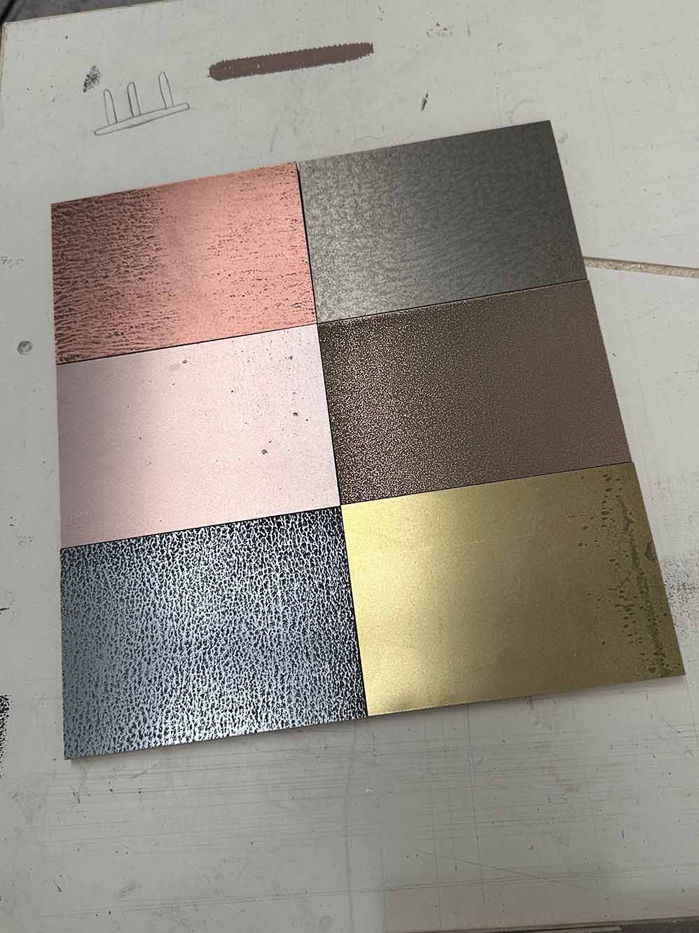 Metallische Musterplatten